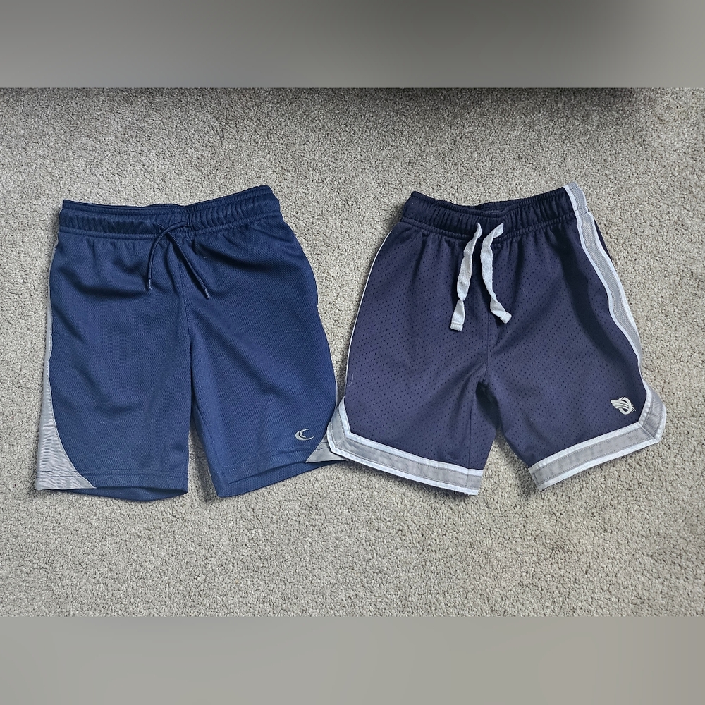 Kids Navy Blue Athletic Shorts Set